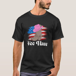 Camiseta Jinete de rodeo de caballo vaquera EE. UU. Yee ha