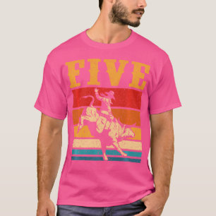 Camiseta Jinete de Toro Cumpleaños 5 Niño Vaquero 5 Años Oe