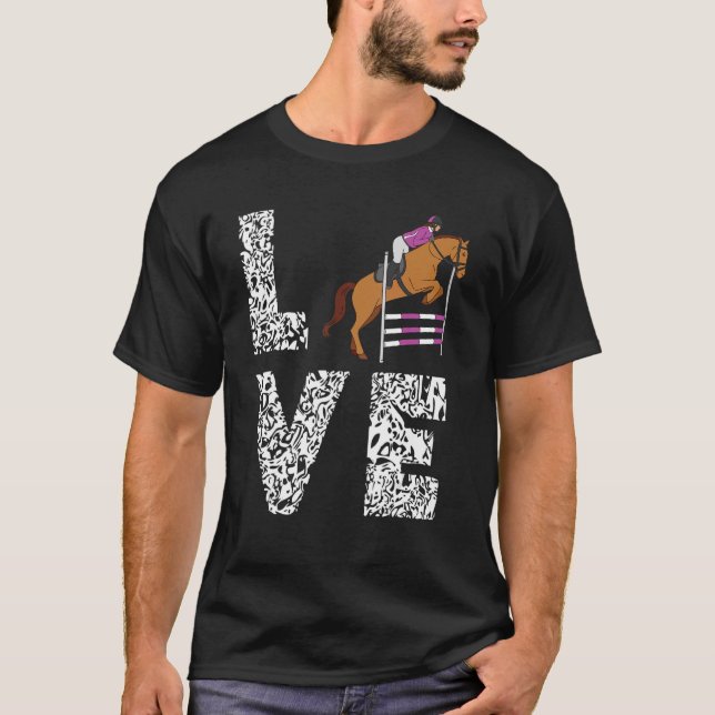 Camiseta Jinete ecuestre Love Leopard English Horse Show J (Anverso)