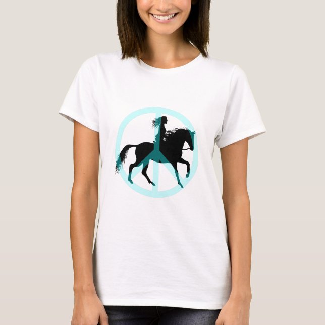 Camiseta Jinete fresco del caballo del símbolo de paz (Anverso)