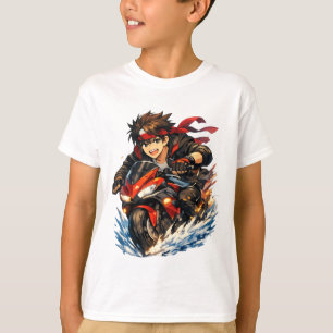 Camiseta Jinete Moto Splash Rojo Fuego