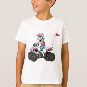 Camiseta Jinete rosado y negro del chica ATV