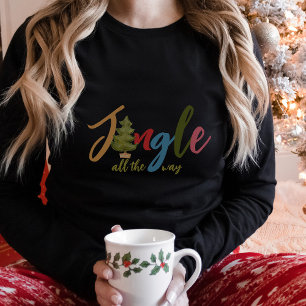 Camiseta Jingle all way los Navidades de la tipografía navi