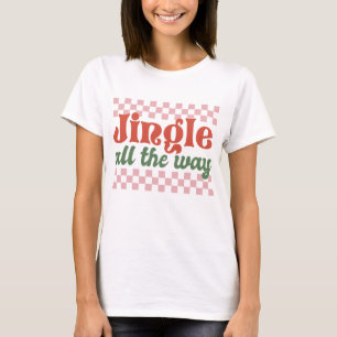 Camiseta Jingle All Way Retro Groovy Navidades