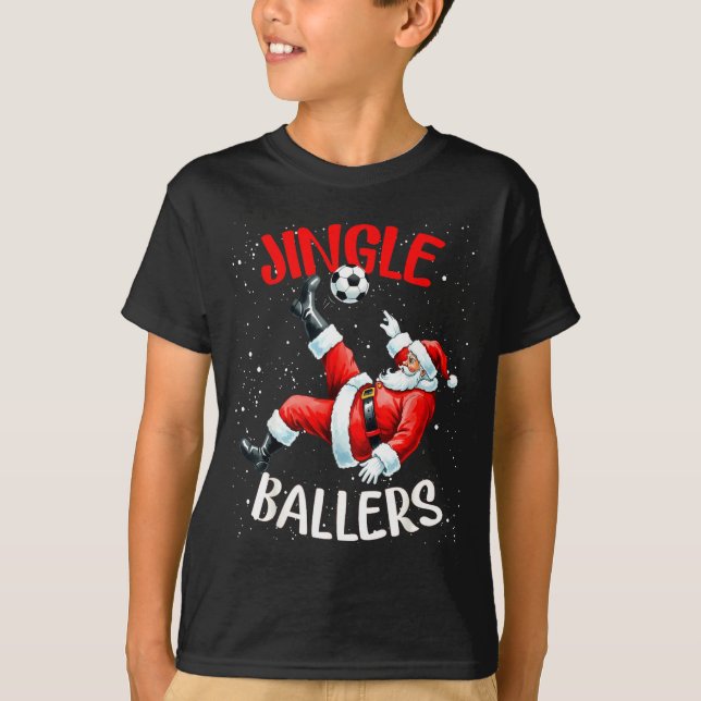 Camiseta Jingle Ballers Funny Santa Football Christmas Socc (Anverso)