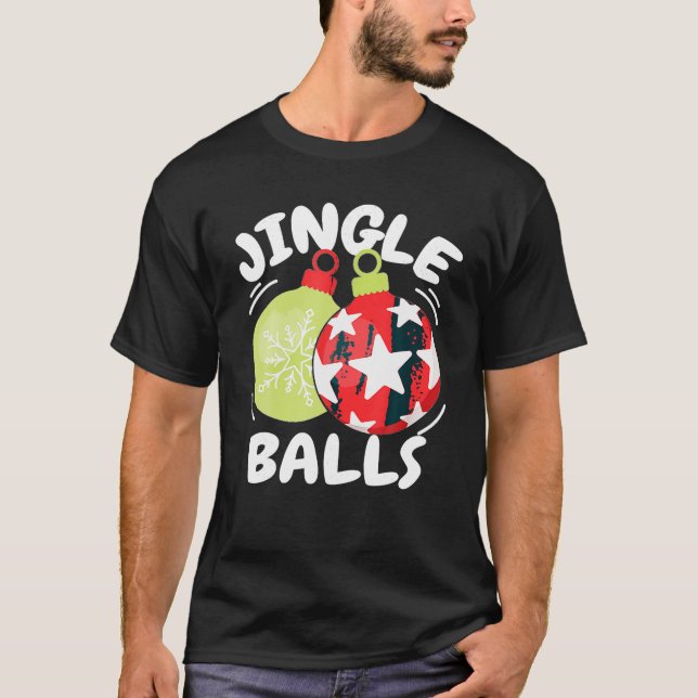 Camiseta JINGLE BALLS Tinsel Funny Couple Navidades Chestnu (Anverso)