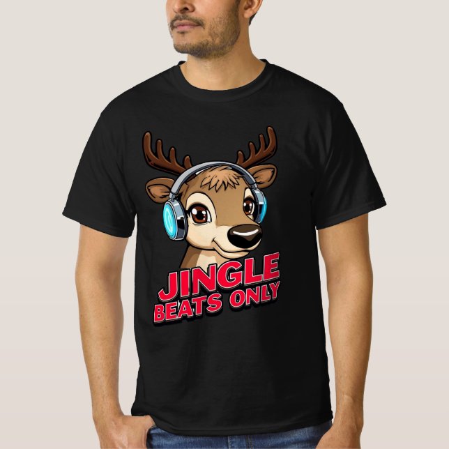 Camiseta Jingle Beats Only – Musical Christmas Design (Anverso)