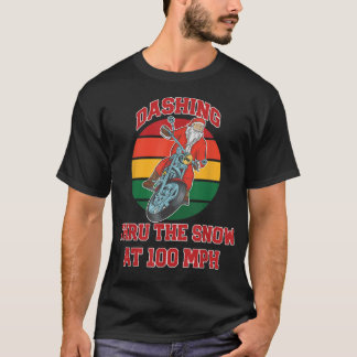 Camiseta Jingle Bell Biker Santa, Dashing Through The Snow
