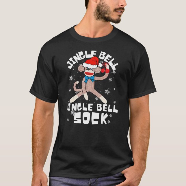 Camiseta Jingle Bell Jingle Bell Sock Funny Sock Monkey Chr (Anverso)