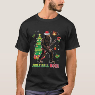 Camiseta Jingle Bell Rock Bigfoot Tocando guitarra Santa Ch