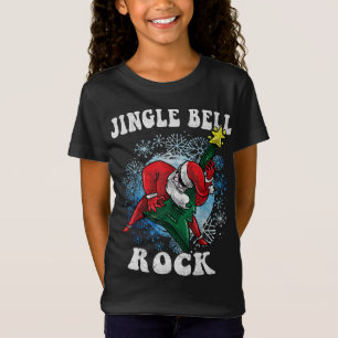 Camiseta Jingle Bell Rock Santa Jugando A Los Navidades De 