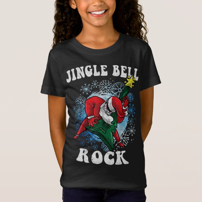Camiseta Jingle Bell Rock Santa Jugando A Los Navidades De  (Anverso)