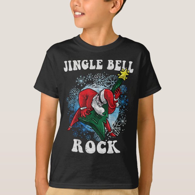 Camiseta Jingle Bell Rock Santa Jugando A Los Navidades De  (Anverso)