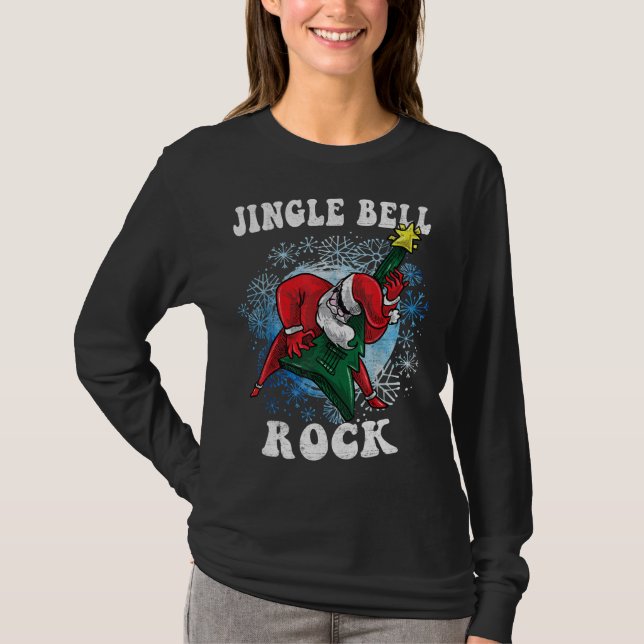 Camiseta Jingle Bell Rock Santa Jugando A Los Navidades De  (Anverso)