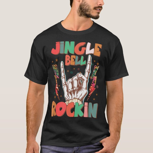 Camiseta Jingle Bell Rockin Groovy Retro Christmas Xmas Ske (Anverso)