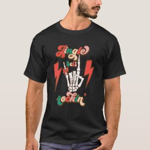 Camiseta Jingle Bell Rockin Skeleton Groovy Family Santa Ch