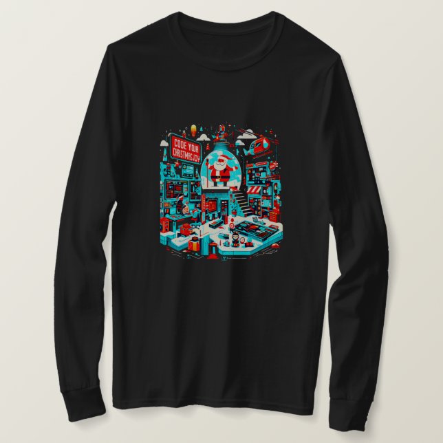 Camiseta Jingle del taller de alta tecnología de Santa Clau (Anverso del diseño)