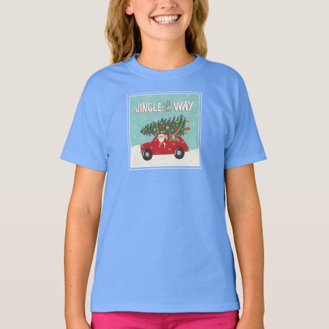 Camiseta Jingle en todo el camino | Auto Santa (Anverso)