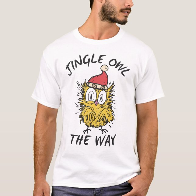 Camiseta Jingle Owl con el gracioso Santa Owl (Anverso)