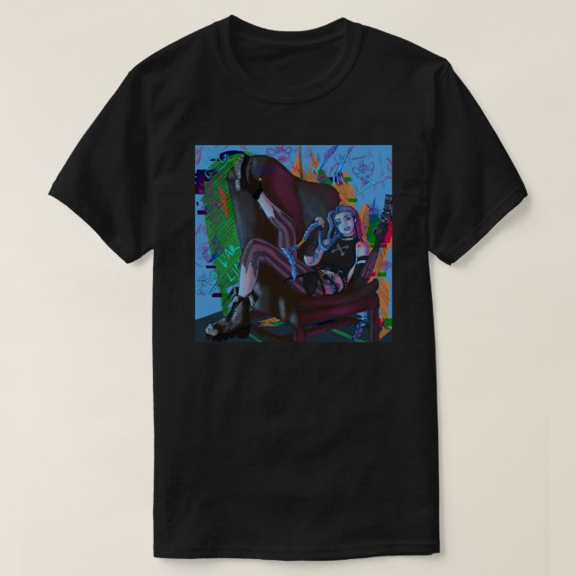 Camiseta Jinx de Arcane fanart- Netflix Pegatina.png (Diseño del anverso)