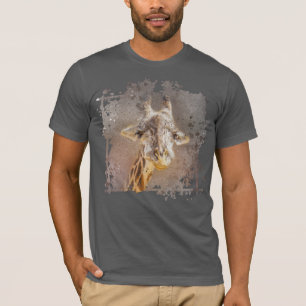 Camiseta Jirafa Acuarela Fotografía De Vida Silvestre Moder