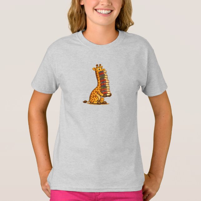 Camiseta Jirafa Amante de los Libros (Anverso)