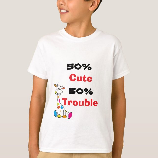 Camiseta Jirafa Colorida Linda 50% Arte Problemático (Anverso)