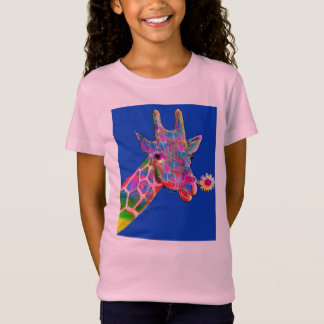 Camiseta Jirafa colorida linda del girasol