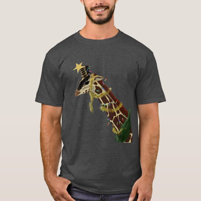 Camiseta jirafa de navidad  (Anverso)
