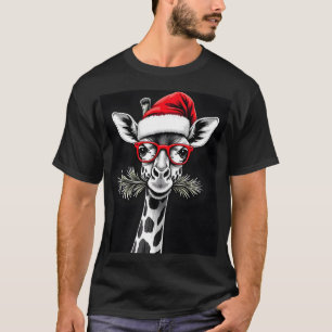 Camiseta Jirafa de Navidad Gorro de Santa Pijama Regalo Alf
