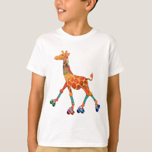 Camiseta Jirafa del patinaje sobre ruedas