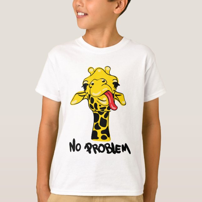 Camiseta Jirafa Despreocupada: Actitud SIN PROBLEMA (Anverso)