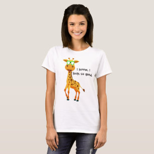 Camiseta jirafa en estilo con los vidrios para ella