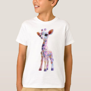 Camiseta Jirafa Fantasía Infantil con Lunares de Arcoíris P