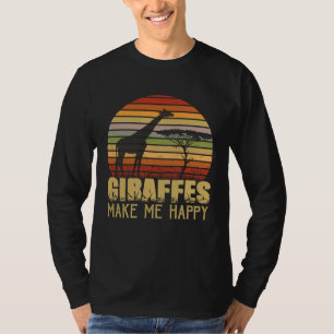 Camiseta Jirafa Fauna Retro África Animal salvaje en safari
