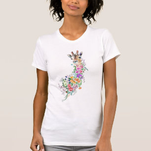 Camiseta jirafa floral
