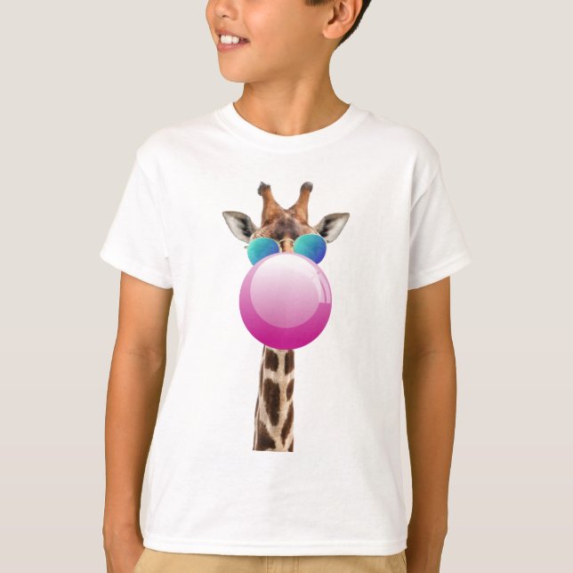 Camiseta Jirafa fresca y Bubblegum (Anverso)