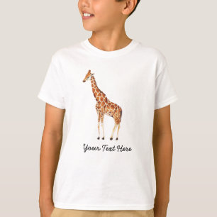 Camiseta Jirafa linda de animal de safari personalizada tre