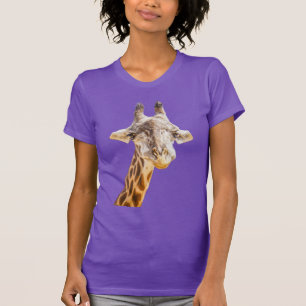 Camiseta Jirafa Linda Moderno Divertido Vida Silvestre Púrp