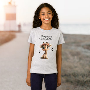 Camiseta Jirafa maravillosamente hecha niña