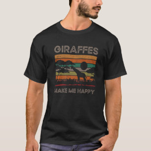 Camiseta Jirafa Me Hace Feliz Animal Más Alto Cuello Largo
