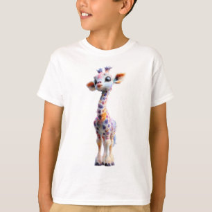 Camiseta Jirafa Niños Arcoíris Acuarela Psicodélica