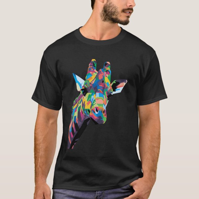 Camiseta Jirafa Pop Art (Anverso)