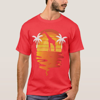 Camiseta jirafa puesta de sol retro 70s vintage Gi
