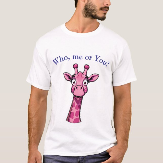 Camiseta Jirafa Rosa Sorprendida (Anverso)