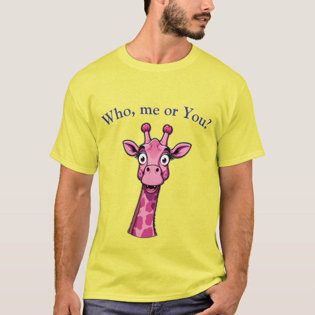 Camiseta Jirafa Rosa Sorprendida (Anverso)