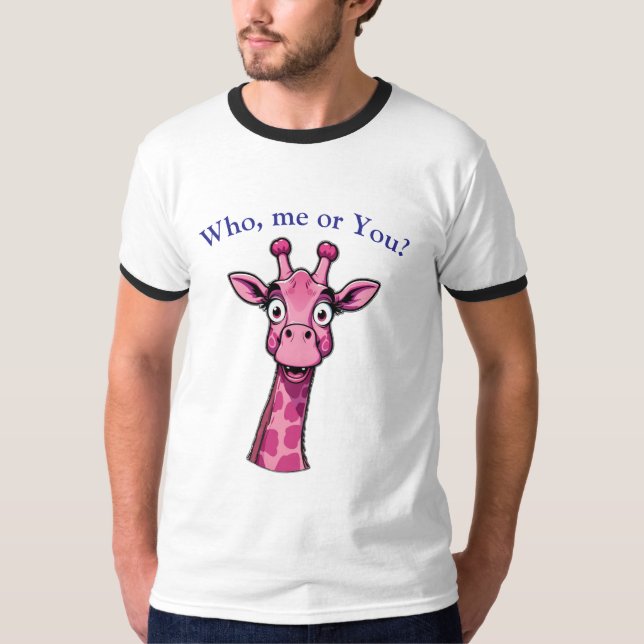 Camiseta Jirafa Rosa Sorprendida (Anverso)