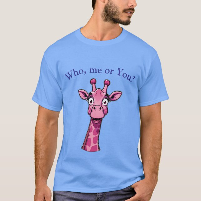 Camiseta Jirafa Rosa Sorprendida (Anverso)