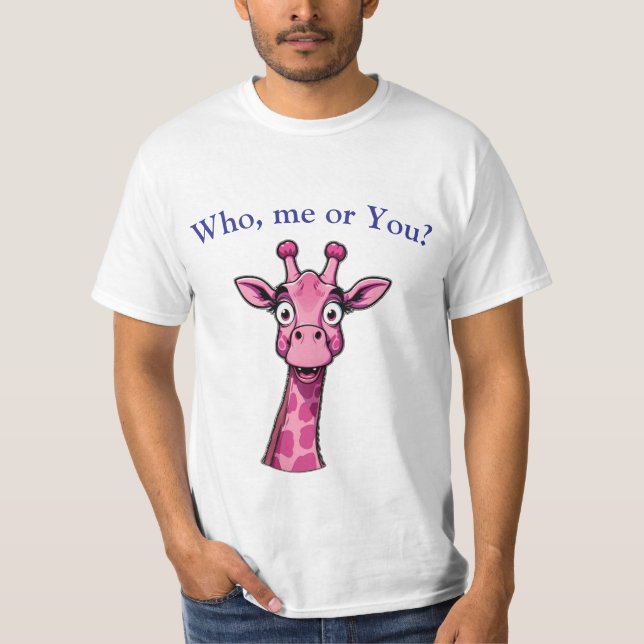 Camiseta Jirafa Rosa Sorprendida (Anverso)