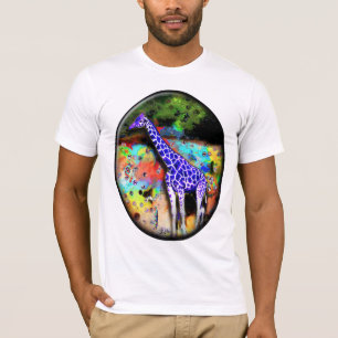 Camiseta Jirafa T psicodélico púrpura